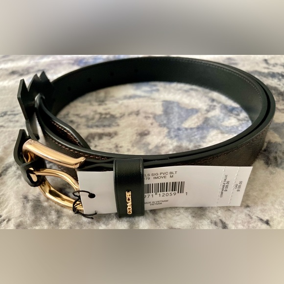 BUNDLE DEAl‼️ Coach Classic Belt Signature Canvas/Coach Pouch Signature Canvas - Picture 2 of 15